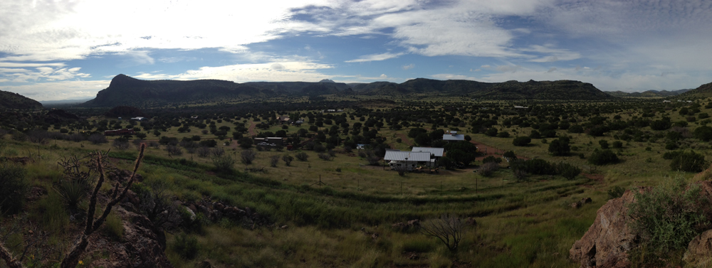  Pamoramic view of organic farm, Sweeney Farm in Alpine, TX.